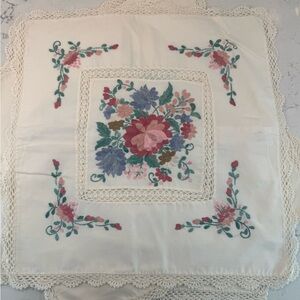 NEW- Set of 4 Hand-Embroidered Floral Pillow Covers